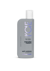 ICE Stop Grey Therapy shampoo bottle on a white background
